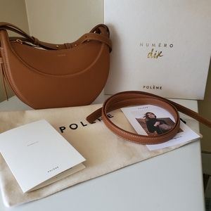 Polene Number Numero Ten ( Dix) Bag Monochrome Camel Textured Leather